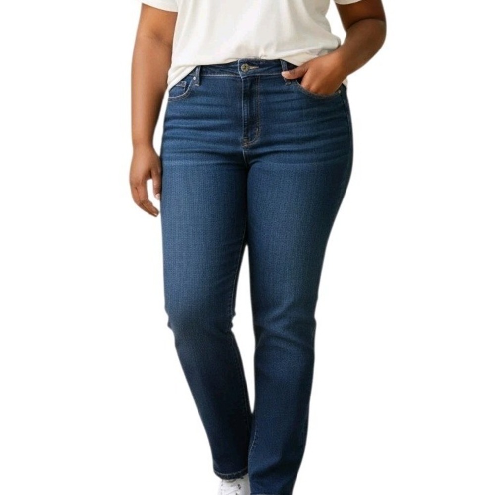 Signature Levi Strauss Womens Modern Straight Leg Jeans Plus Size 24 Long